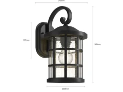 Lindby Wandleuchte Außen Laterne Ankea 9624761 Retro Vintage Antik in Schwarz 1-flammig E27* Laternen