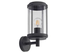 Lindby Wandleuchte Außen Laterne Ojali 9926007 Spritzwassergeschützt Modern in Schwarz aus Aluminium 1-flammig E27