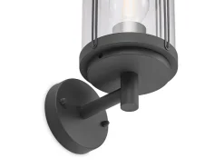 Lindby Wandleuchte Außen Laterne Ojali 9926007 Spritzwassergeschützt Modern in Schwarz aus Aluminium 1-flammig E27