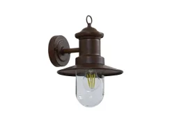 Lindby Wandleuchte Außen Laterne Eloretta 10025908 Spritzwassergeschützt Landhaus Vintage Rustikal in Braun aus Metall 1-flammig E27* Laternen