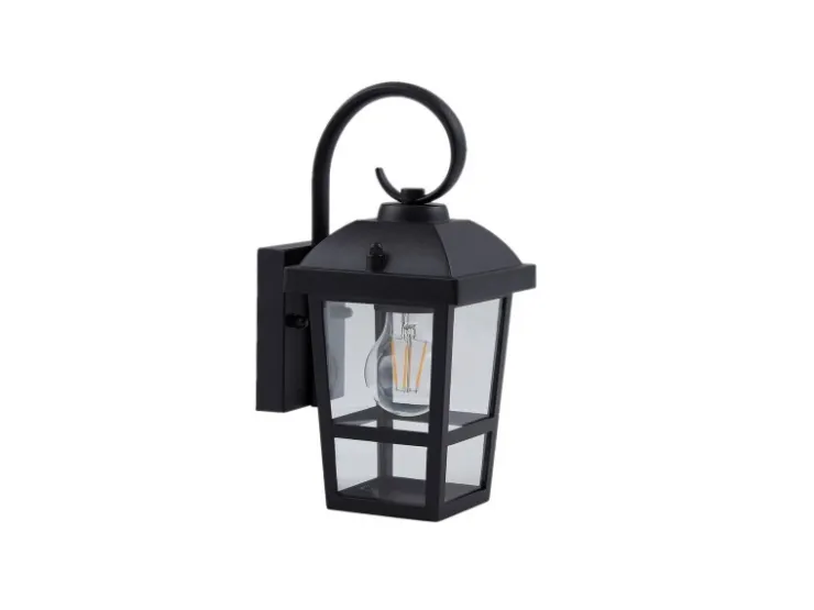 Lindby Wandleuchte Außen Laterne Eloane 10025926 Spritzwassergeschützt Modern in Schwarz aus Edelstahl 1-flammig E27* Laternen