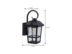 Lindby Wandleuchte Außen Laterne Eloane 10025926 Spritzwassergeschützt Modern in Schwarz aus Edelstahl 1-flammig E27* Laternen