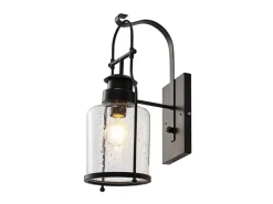 Lindby Wandleuchte Wandlampe Innen Laterne Rozalie 9624813 Retro Vintage Antik in Schwarz aus Metall 1-flammig E27 Flurleuchte