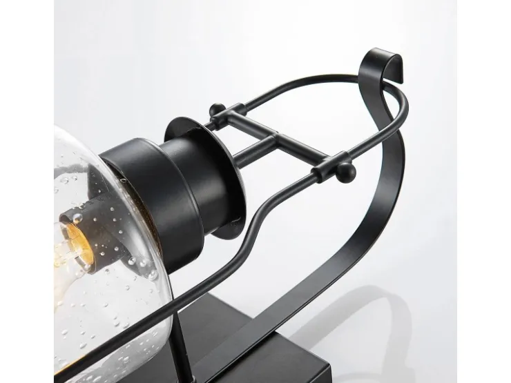 Lindby Wandleuchte Wandlampe Innen Laterne Rozalie 9624813 Retro Vintage Antik in Schwarz aus Metall 1-flammig E27 Flurleuchte