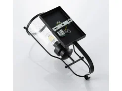 Lindby Wandleuchte Wandlampe Innen Laterne Rozalie 9624813 Retro Vintage Antik in Schwarz aus Metall 1-flammig E27 Flurleuchte