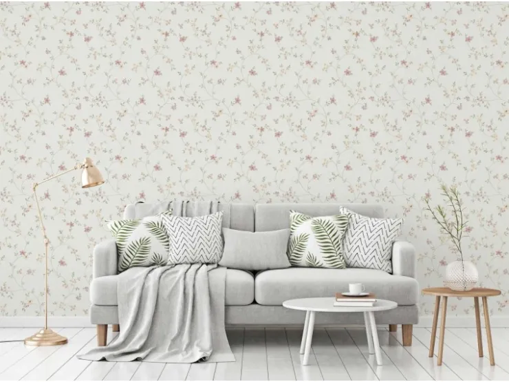 AS-Creation Livingwalls Tapete Blumenmuster Creme-Beige Grün Rosa und Orange 53 cm x 10,05 m AS-937701