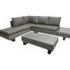Garden Pleasure Lounge-Eckgruppe Cadiz 3-teilig Grau
