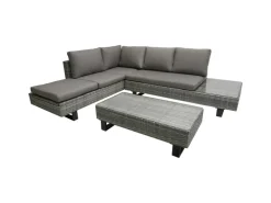 Garden Pleasure Lounge-Eckgruppe Cadiz 3-teilig Grau