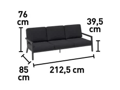 Lounge-Gruppe Springtown 4-teilig Aluminium Schwarz-Dunkelgrau* Sessel