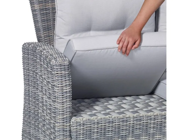 Lounge-Set mit Esstisch Vermont 6-teilig aus Polyrattan* Hocker