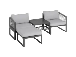 Lounge-Set Willa 4-teilig aus Aluminium Anthrazit