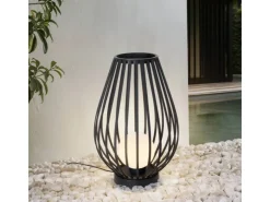Lucande Laterne Marrin 10025952 Spritzwassergeschützt Modern in Schwarz aus Metall 1-flammig E27* Laternen