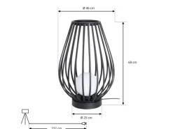 Lucande Laterne Marrin 10025952 Spritzwassergeschützt Modern in Schwarz aus Metall 1-flammig E27* Laternen