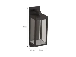 Lucande LED Wandleuchte Außen Laterne Ferdinand 9619149 Spritzwassergeschützt Modern in Alu aus Aluminium 1-flammig