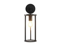 Lucande Wandleuchte Außen Laterne Emmeline 9616162 Spritzwassergeschützt Modern in Schwarz aus Aluminium 1-flammig E27