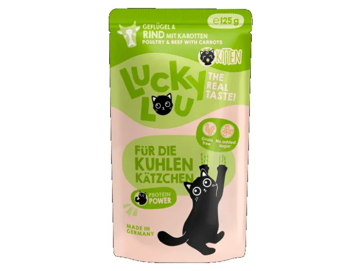 Lucky Lou Katzen-Nassfutter Lifestage Kitten Geflügel & Rind 125 g