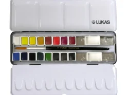 Lukas Aquarell Studio Aquarellfarben-Set 16 x 1/2-Näpfchen und Pinsel* Künstlerfarben