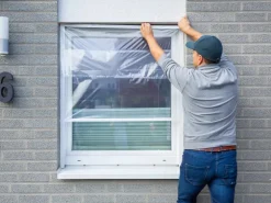 LUX-TOOLS LUX Fensterschutzfolie 1,2 m x 10 m mit Klebekanten