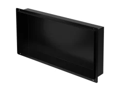 LuxeBath Wandnische aus Edelstahl 60x30x10 cm Schwarz Duschnische Einbauregal