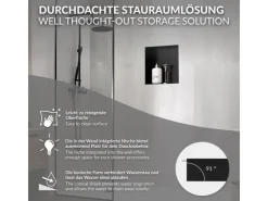 LuxeBath Wandnische aus Edelstahl 30x30x10 cm Schwarz Duschnische Einbauregal* Regale Schwarz