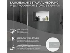 LuxeBath Wandnische Edelstahl 60x30x10 cm Silber Duschnische Rahmen Einbauregal* Wandregale