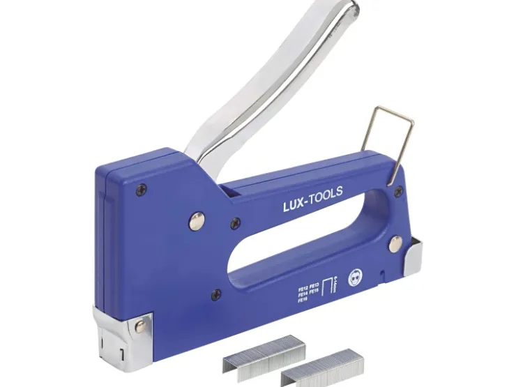LUX-TOOLS Handtacker für Feindrahtklammern 6 mm - 14 mm Kunststoff* Türvorhänge|Vorhänge