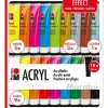 Marabu Acrylfarben-Set Effect 18 x 36 ml* Schablonieren