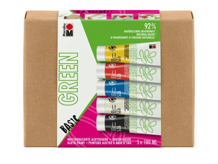 Marabu Green Alkydfarbe-Set Wasserbasiert Basic 100 ml* Künstlerzubehör