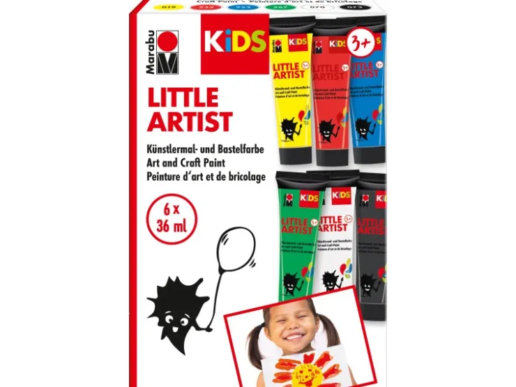 Marabu KiDS Künstlermal- und Bastelfarbe Little Artist 6-fach Sortiert 36 ml* Bastelfarben
