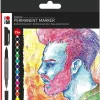 Marabu Permanent Marker Graphix Significant 12-fach Sortiert* Künstlerzubehör