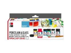 Marabu Starter-Set Porcelain & Glass Starterset Glossy 7-teilig* Künstlerfarben