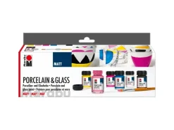 Marabu Starter-Set Porcelain & Glass Matt 7-teilig* Künstlerfarben