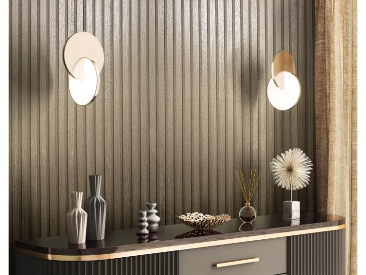 Marburg Vliestapete Akustikpaneel-Muster Metalloptik 10,05 m x 0,53 m Gold* Dekorative Tapeten