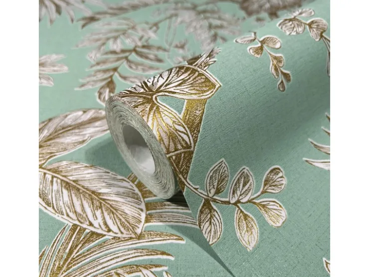 Marburg Vliestapete Floral Modern Grün-Beige FSC®