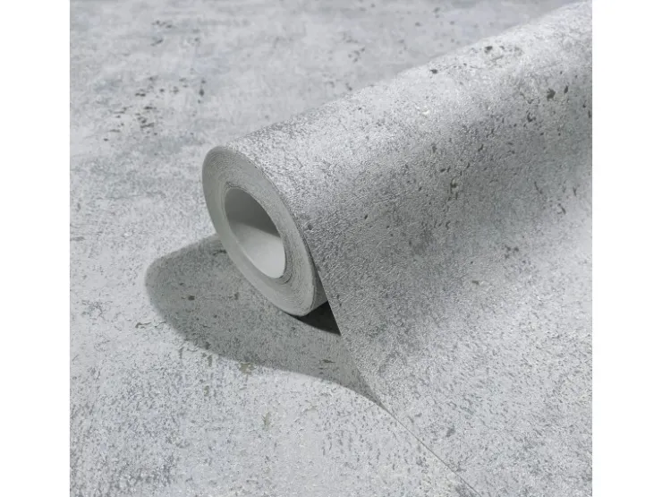 Marburg Vliestapete in Leicht Glänzender Betonoptik Uni Grau-Silber FSC®* Dekorative Tapeten