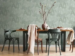Marburg Vliestapete Künstlerischer Wald Floral Modern 10,05 m x 0,53 m Grün-Weiß