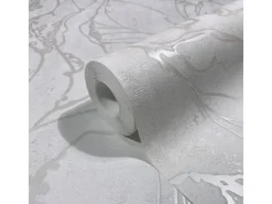 Marburg Vliestapete mit Geschwungenen Glänzenden Linien Grafik Weiß FSC®* Dekorative Tapeten