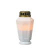 MARELIDA LED Grablicht Grabkerze Grableuchte Orange Flackernd Timer H 15,5cm Weiß