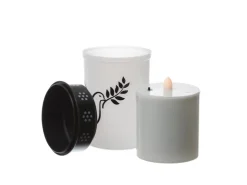 MARELIDA LED Grablicht Grabkerze Taube Friedhof Trauerlicht Gedenklicht 12cm Timer Weiß* Kerzen
