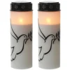 MARELIDA LED Grablichter Grabkerzen Taube Friedhof Trauerlicht Gedenklicht 21cm 2er Set