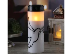 MARELIDA LED Grablichter Grabkerzen Taube Friedhof Trauerlicht Gedenklicht 21cm 2er Set