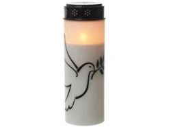 MARELIDA LED Grablichter Grabkerzen Taube Friedhof Trauerlicht Gedenklicht 21cm 2er Set