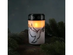 MARELIDA LED Grablichter Grabkerzen Taube Friedhof Trauerlicht Gedenklicht 12cm 2er Set* Kerzen