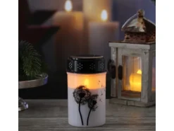 MARELIDA LED Grablichter Grabkerzen Pusteblume Friedhof Trauer Gedenklicht 12cm 2er Set* Kerzen