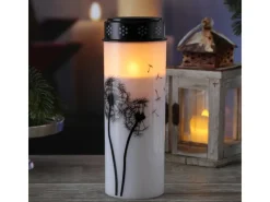MARELIDA LED Grablichter Grabkerzen Pusteblume Friedhof Trauer Gedenklicht 21cm 2er Set* Kerzen