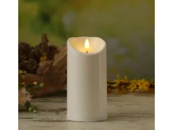 MARELIDA LED Kerze Für Außen Terrasse Balkon Garten 3D Flamme Flackernd Timer H 15cm