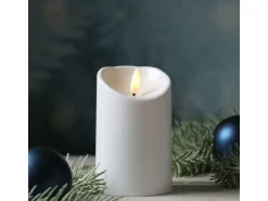 MARELIDA LED Kerze Für Außen Balkon Terrasse Garten 3D Flamme Flackernd Timer H 12,5cm* Kerzen