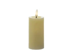 MARELIDA LED Kerze LINA Rustik Optik Echtwachs Flackernde 3D Flamme Timer H 12,5cm Creme* Laternen