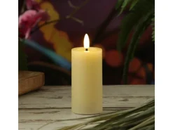 MARELIDA LED Kerze LINA Rustik Optik Echtwachs Flackernde 3D Flamme Timer H 12,5cm Creme* Laternen
