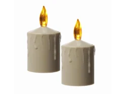 MARELIDA LED Kerzen Grabkerze Grablicht Für Laternen H 11,5cm Sensor Bis 500h Beige 2St* Laternen|Kerzen